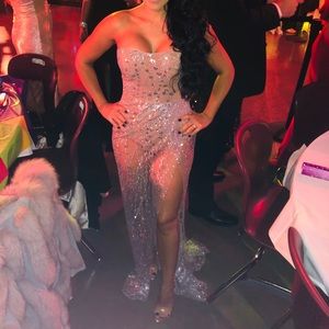Sheer silver gown